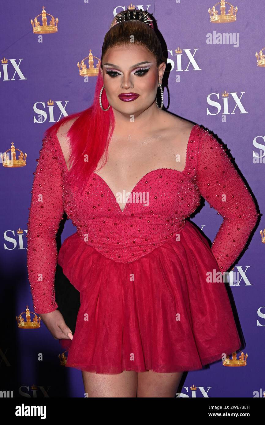 London, UK. 23rd Jan, 2024. Hannah Conda attends the Red Carpet: Gala Night for the Six The Musical at Vaudeville Theatre, London, UK. Credit: See Li/Picture Capital/Alamy Live News Stock Photo