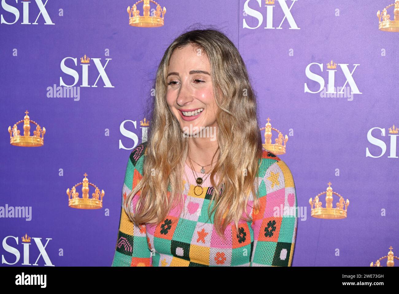 London, UK. 23rd Jan, 2024. Jess Qualter attends the Red Carpet: Gala Night for the Six The Musical at Vaudeville Theatre, London, UK. Credit: See Li/Picture Capital/Alamy Live News Stock Photo