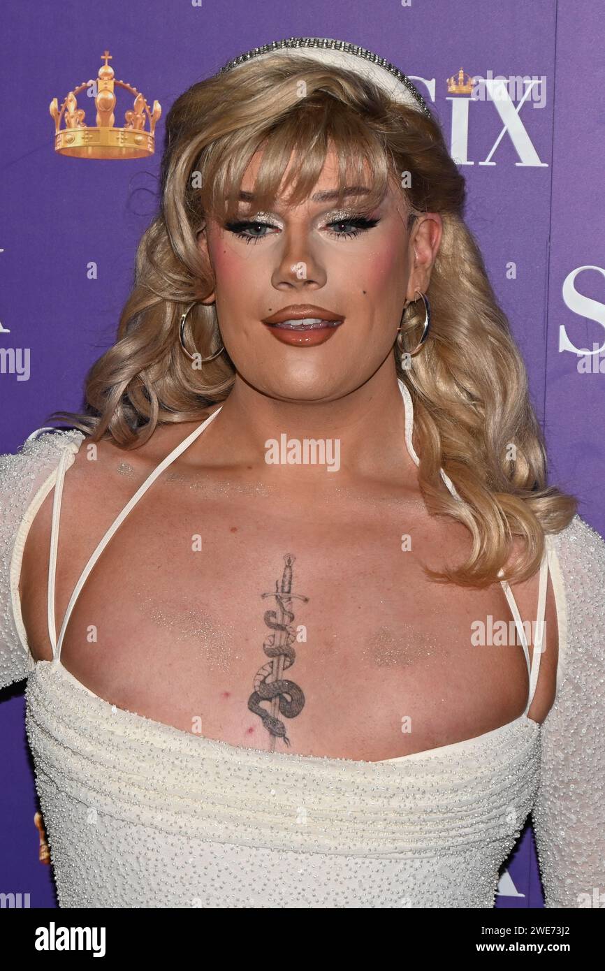 London, UK. 23rd Jan, 2024. Ophelia Love attends the Red Carpet: Gala Night for the Six The Musical at Vaudeville Theatre, London, UK. Credit: See Li/Picture Capital/Alamy Live News Stock Photo