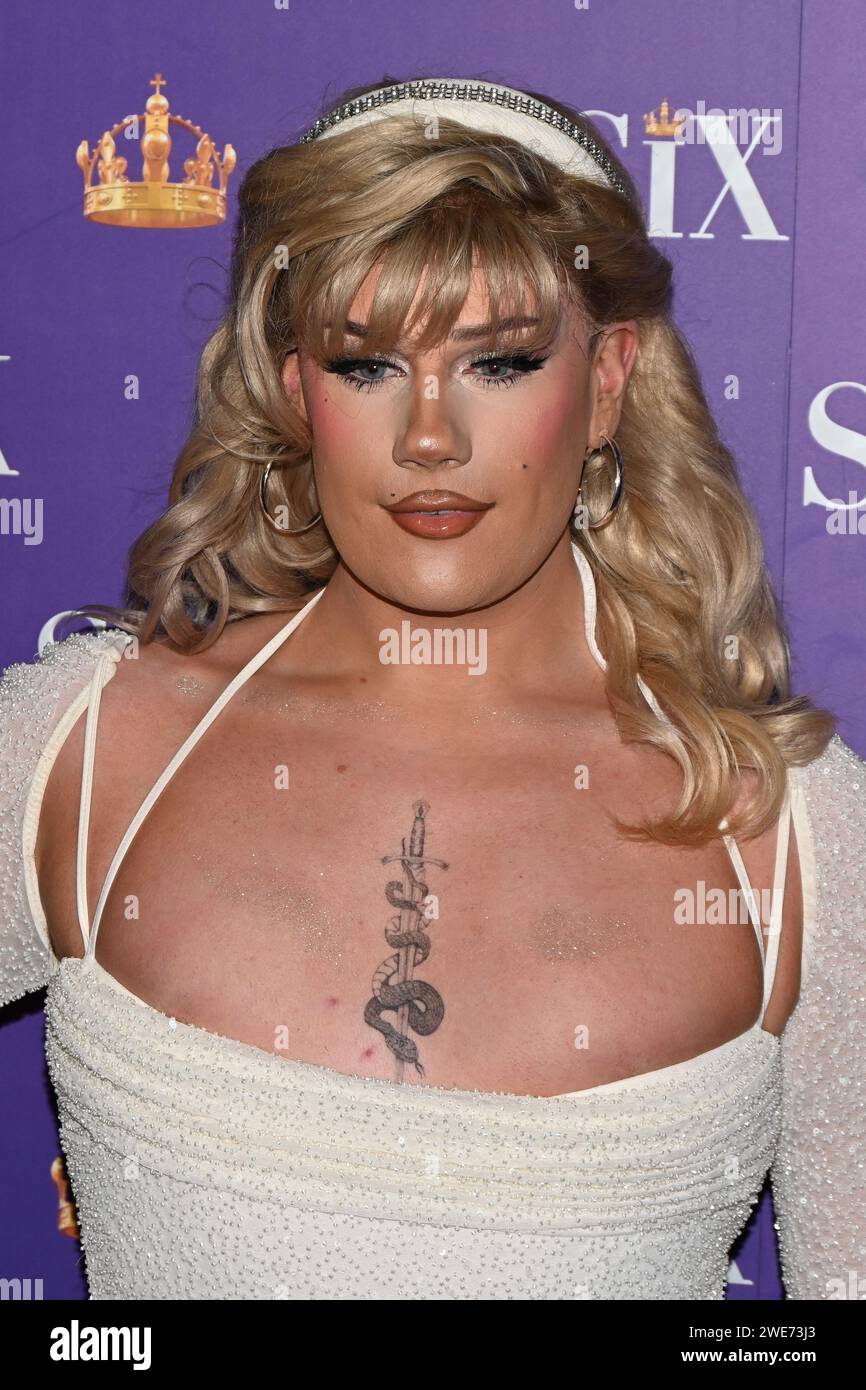 London, UK. 23rd Jan, 2024. Ophelia Love attends the Red Carpet: Gala Night for the Six The Musical at Vaudeville Theatre, London, UK. Credit: See Li/Picture Capital/Alamy Live News Stock Photo