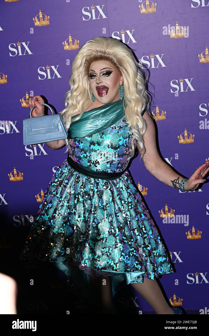 London, UK. 23rd Jan, 2024. Kitty Scott Claus attends the Red Carpet: Gala Night for the Six The Musical at Vaudeville Theatre, London, UK. Credit: See Li/Picture Capital/Alamy Live News Stock Photo