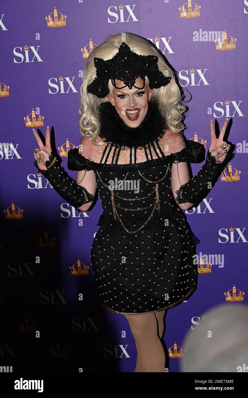 London, UK. 23rd Jan, 2024. Elekra Fence attends the Red Carpet: Gala Night for the Six The Musical at Vaudeville Theatre, London, UK. Credit: See Li/Picture Capital/Alamy Live News Stock Photo