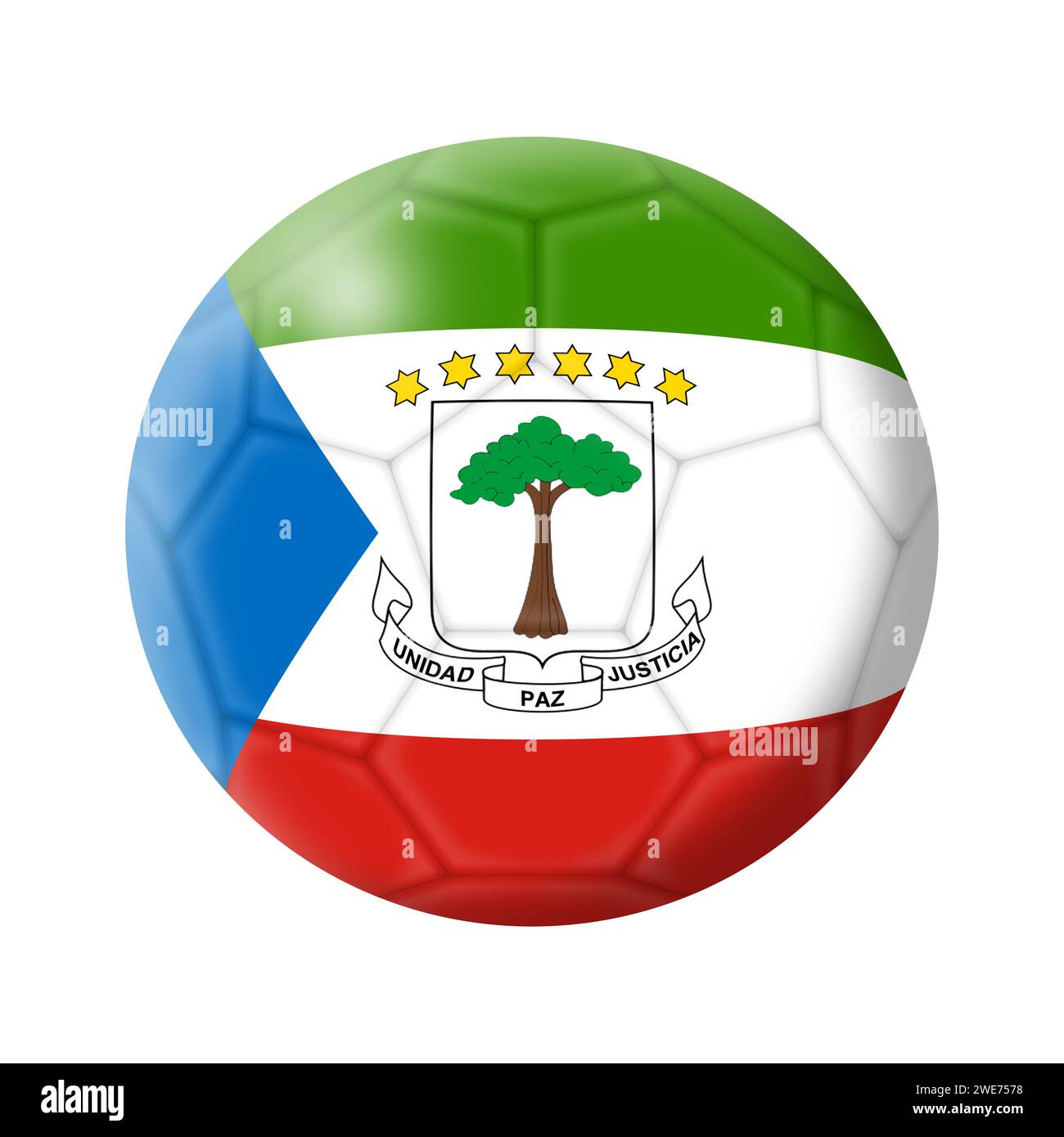 Equatorial Guinea soccer ball football illustration Stock Photo