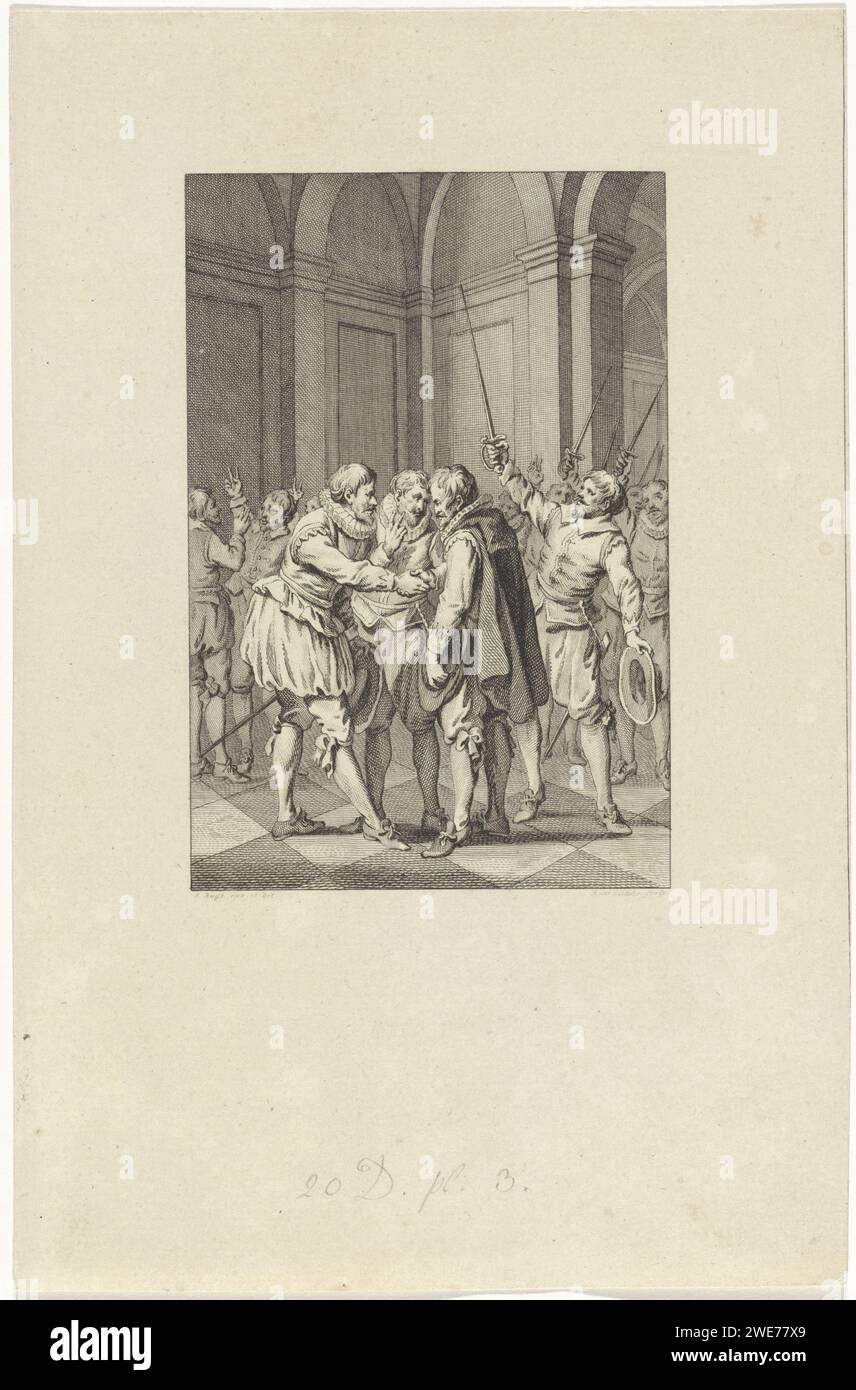 The Covenant of the Nobles, 1565, Reinier Vinkeles (I), After Jacobus Buys, 1787 print The Association of Nobles on the castle of Hendrik van Brederode in Vianen, 1565. Amsterdam paper etching alliance, league, union, foedus Netherlands. Spain Stock Photo