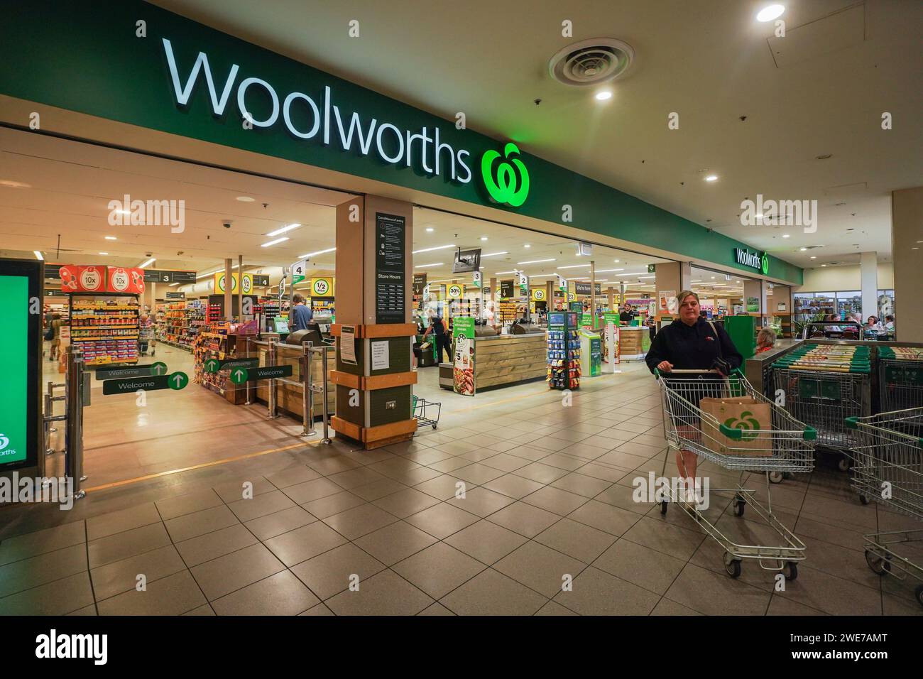 Adelaide,Australia 24 January 2024. A local Woolworth supermarket in