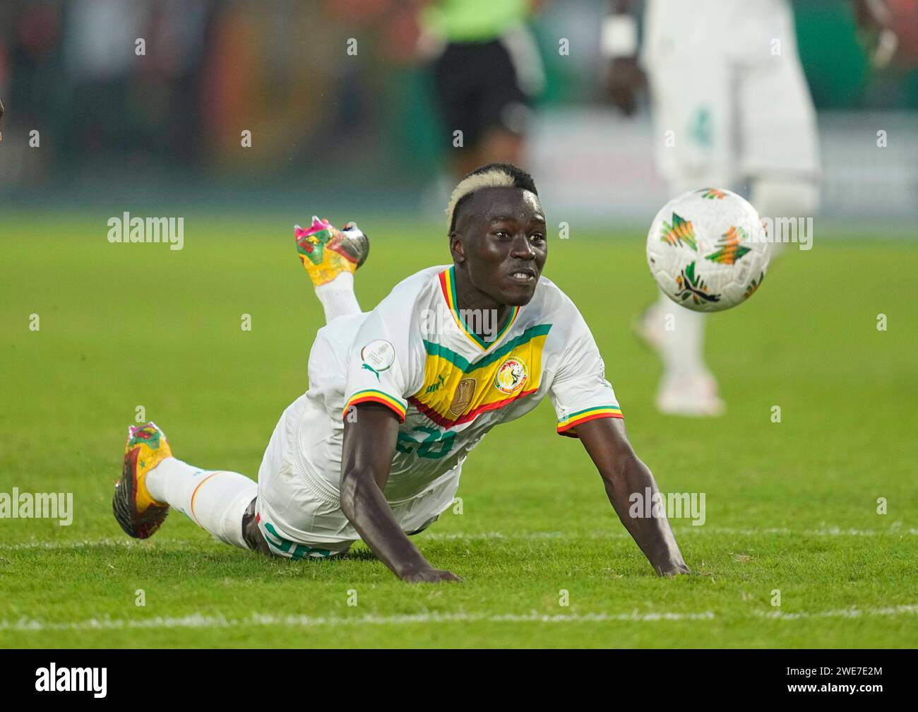 January 23 2024: Pape Alassane Gueye (Senegal) // during a African Cup of Nations Group C game, Guinea vs Senegal, at Stade Charles Konan Banny, Yamoussoukro, Ivory Coast. Kim Price/CSM Stock Photo