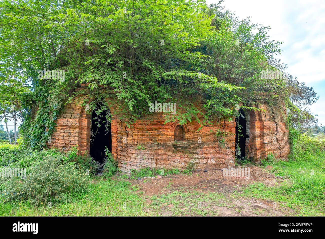 Abandoned brick kilns in Phu Son, Cho Lach, Ben Tre, Vietnam. This place used to trade handmade baked bricks near the Mekong River in Vietnam Stock Photo