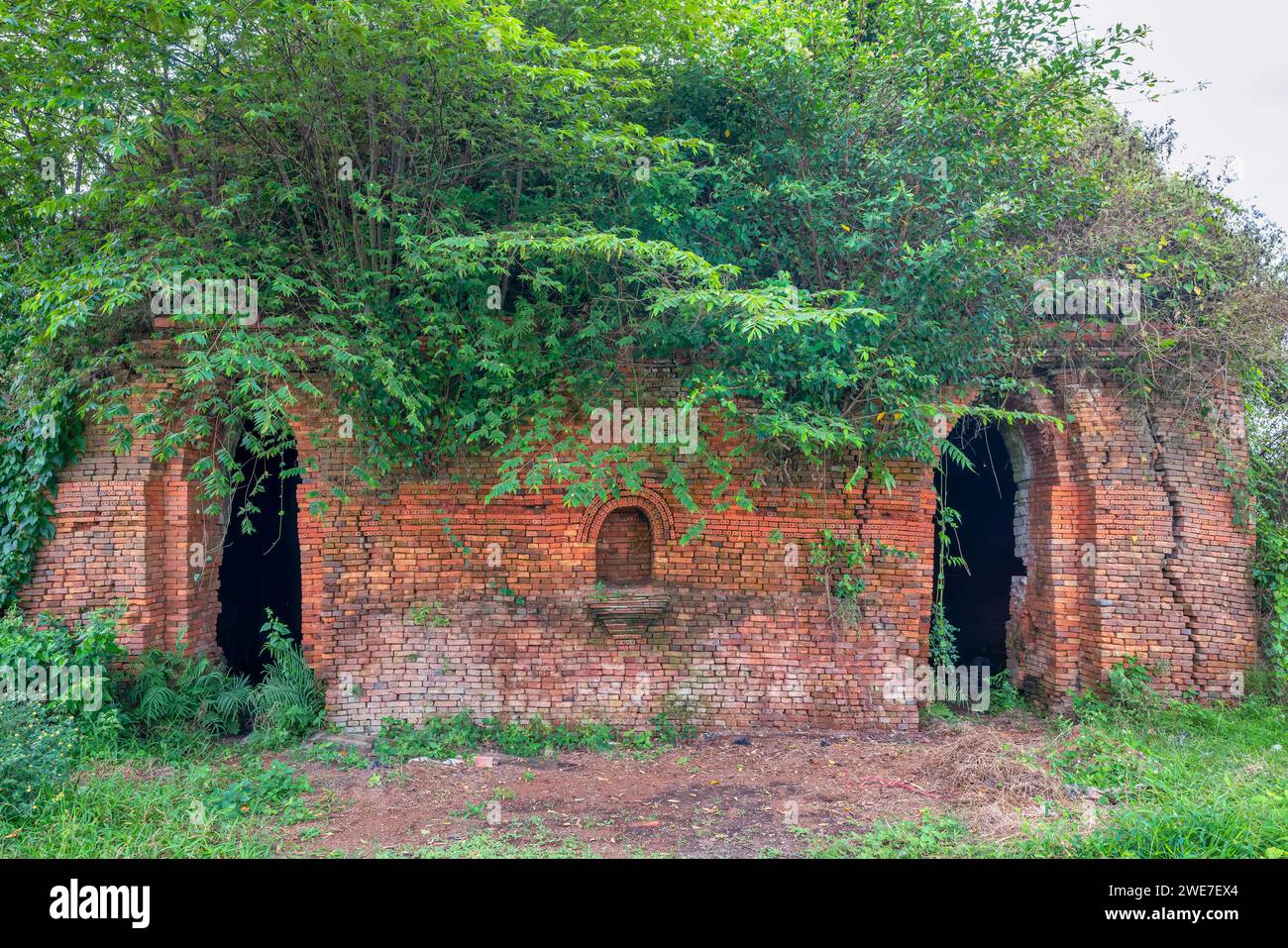 Abandoned brick kilns in Phu Son, Cho Lach, Ben Tre, Vietnam. This place used to trade handmade baked bricks near the Mekong River in Vietnam Stock Photo