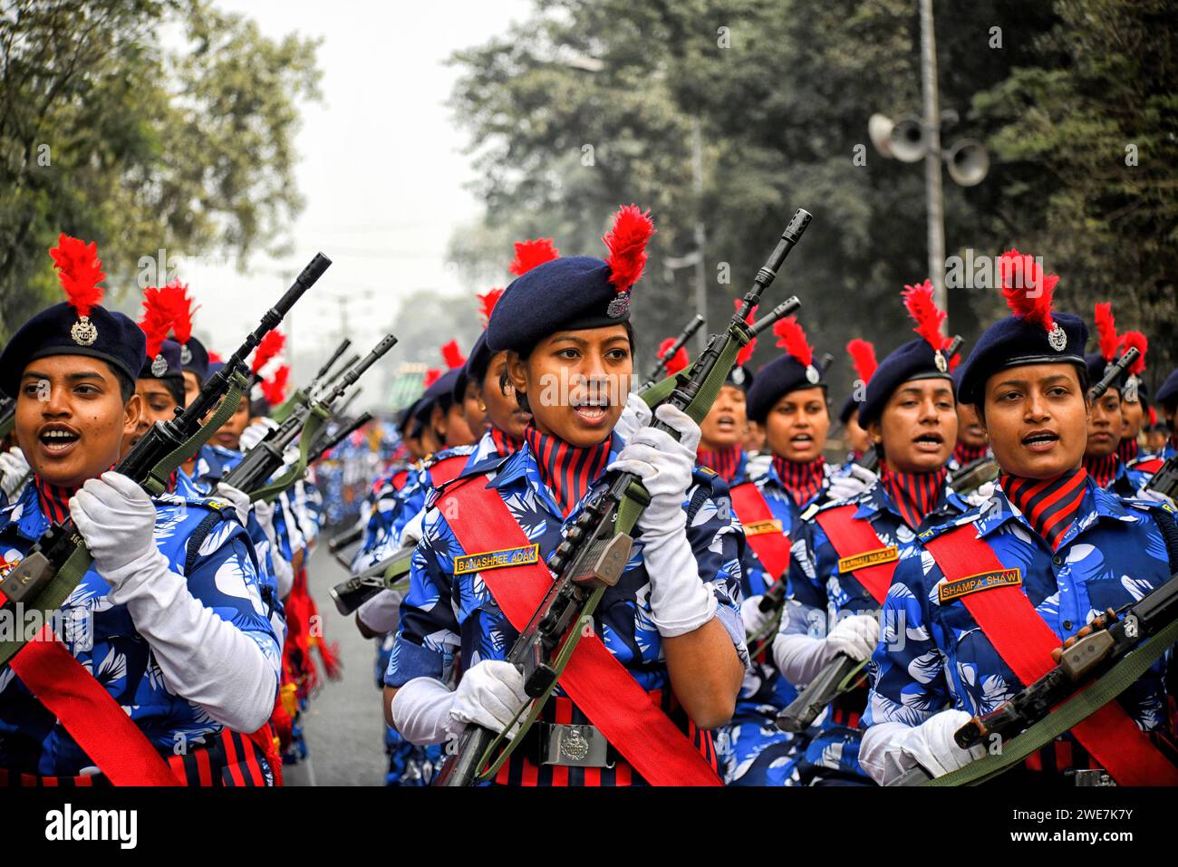 Kolkata India 22nd Jan 2024 Rapid Action Force RAF Police Women s kolkata-india-22nd-jan-2024-rapid-action-force-raf-police-women-s