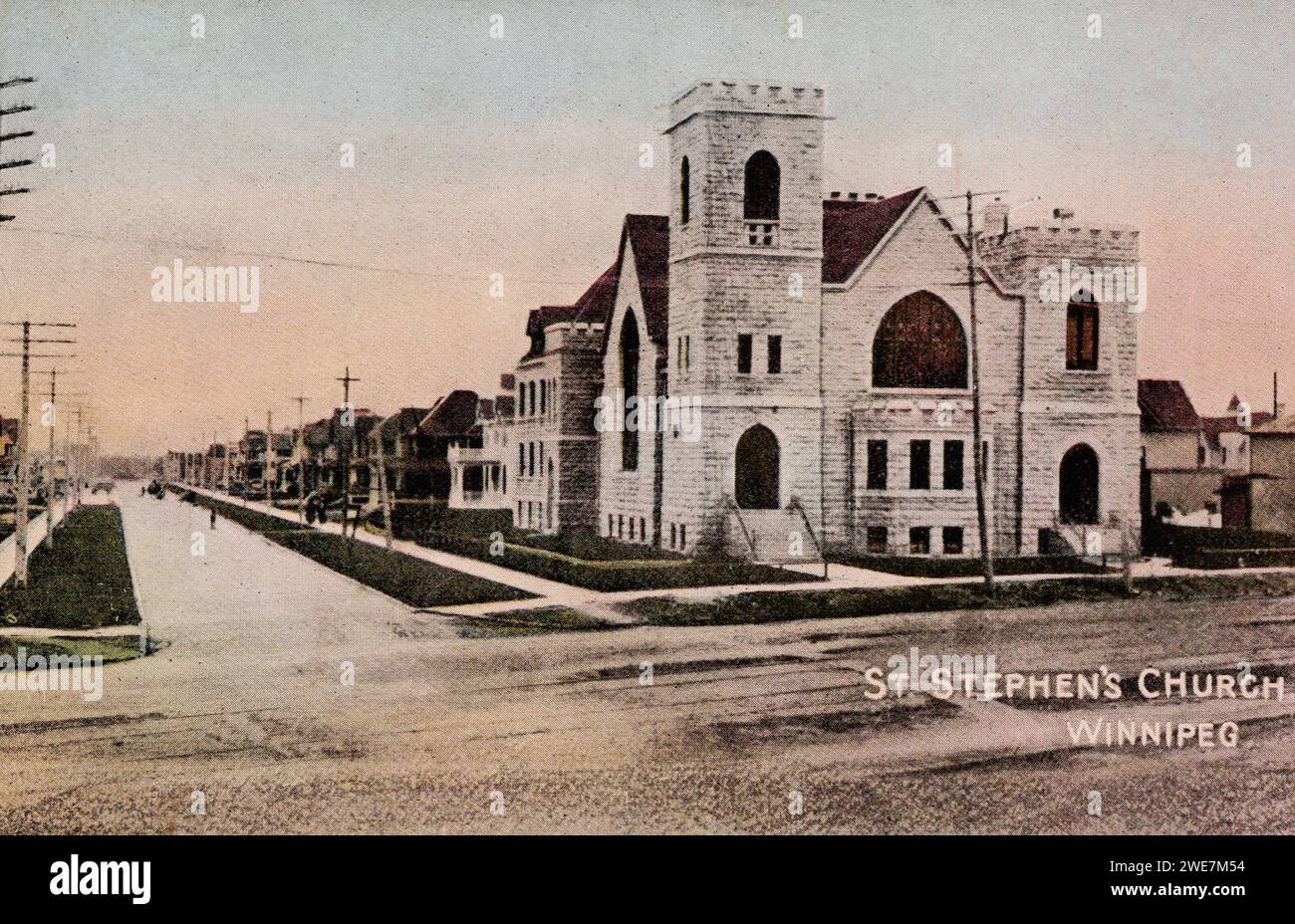 St Stephens Church, Winnipeg Manitoba Canada, approx 1910s postcard. unidentified photographer Stock Photo