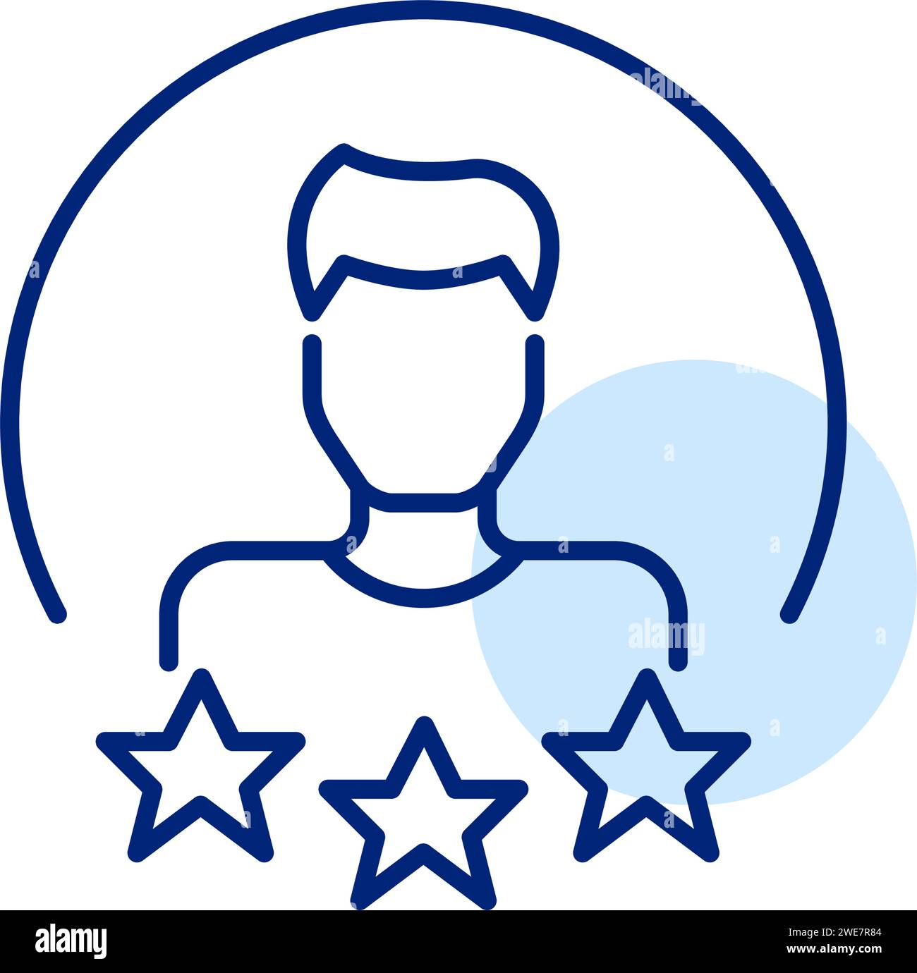 User star rating. Man with short hair. Pixel perfect, editable stroke ...