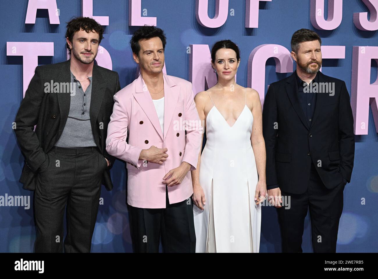 London UK 23rd Jan 2024 Paul Mescal Andrew Scott Claire Foy And   London Uk 23rd Jan 2024 Paul Mescal Andrew Scott Claire Foy And Andrew Haigh At The All Of Us Strangers Uk Gala Screening Bfi Southbank London Uk January 23 2024 Photo By Stuart Hardyabacapresscom Credit Abaca Pressalamy Live News 2WE7RB5 