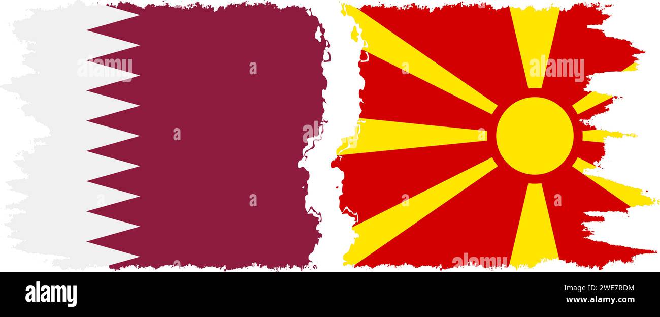 Northern Macedonia and Qatar grunge flags connection, vector Stock Vector Image & Art Alamy