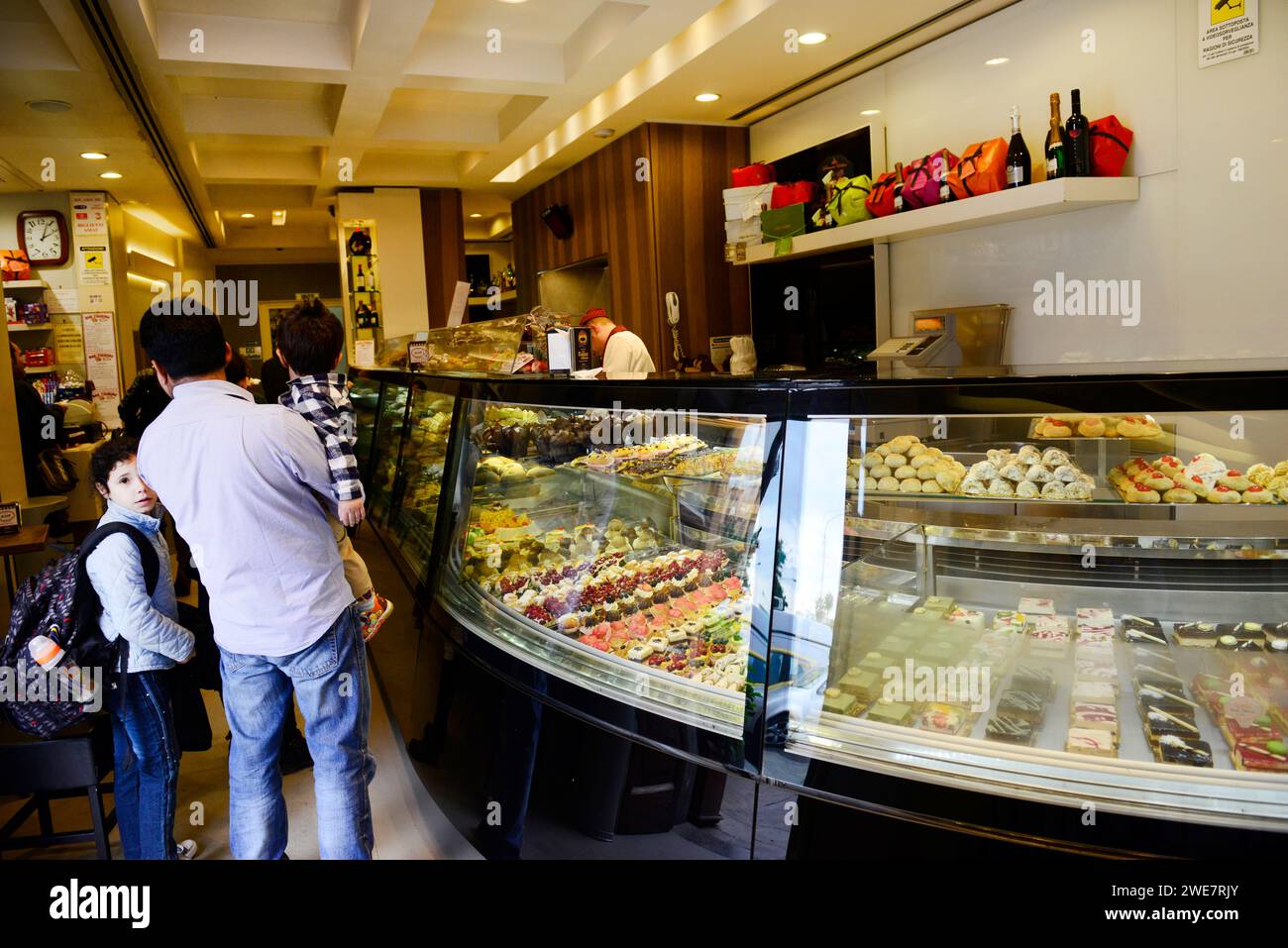 Bar Touring serving Sicilian snacks and sweets. Palermo, Sicily, Italy. Stock Photo