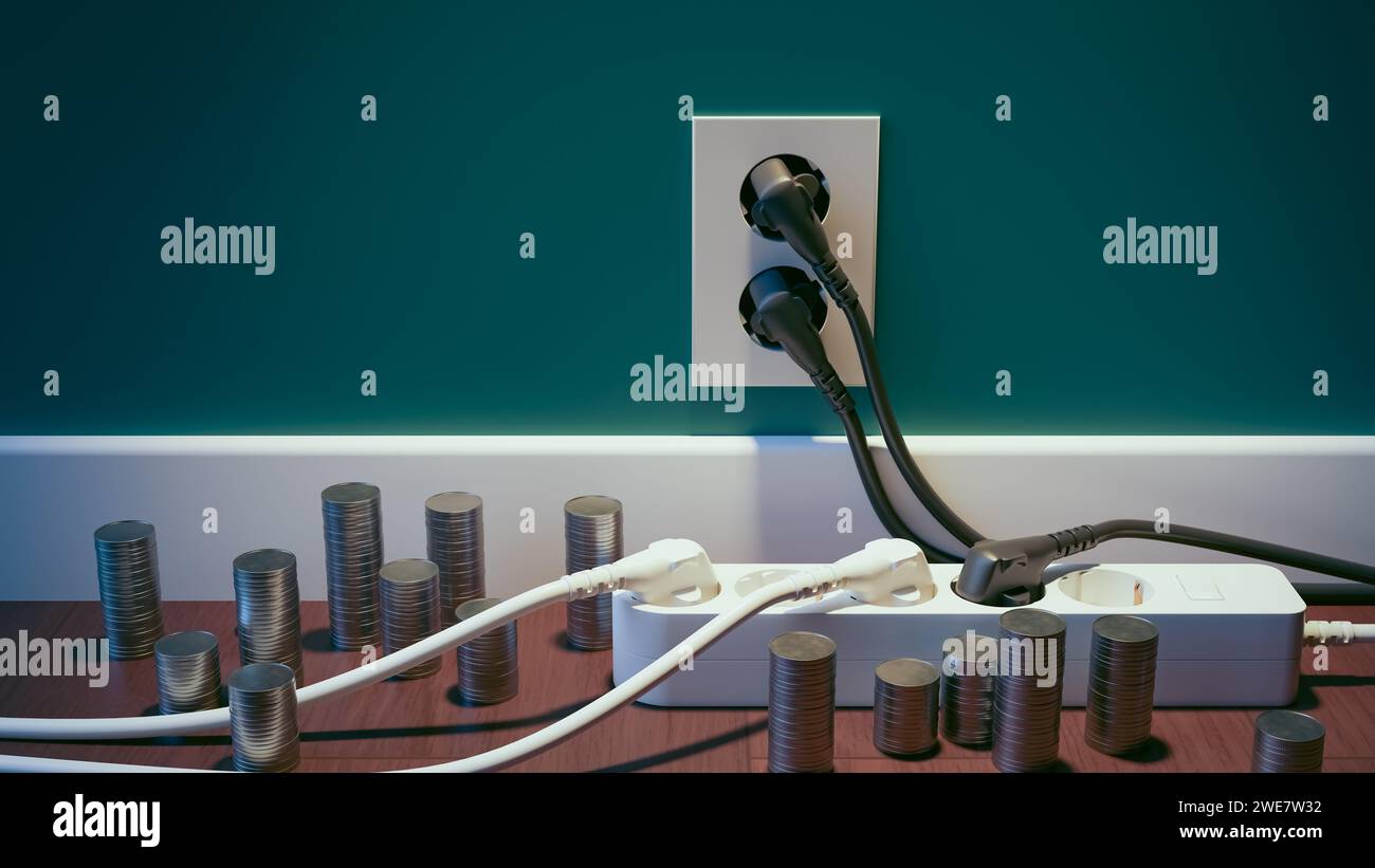 Money is being wasted with multiple electrical plugs stuck in wall