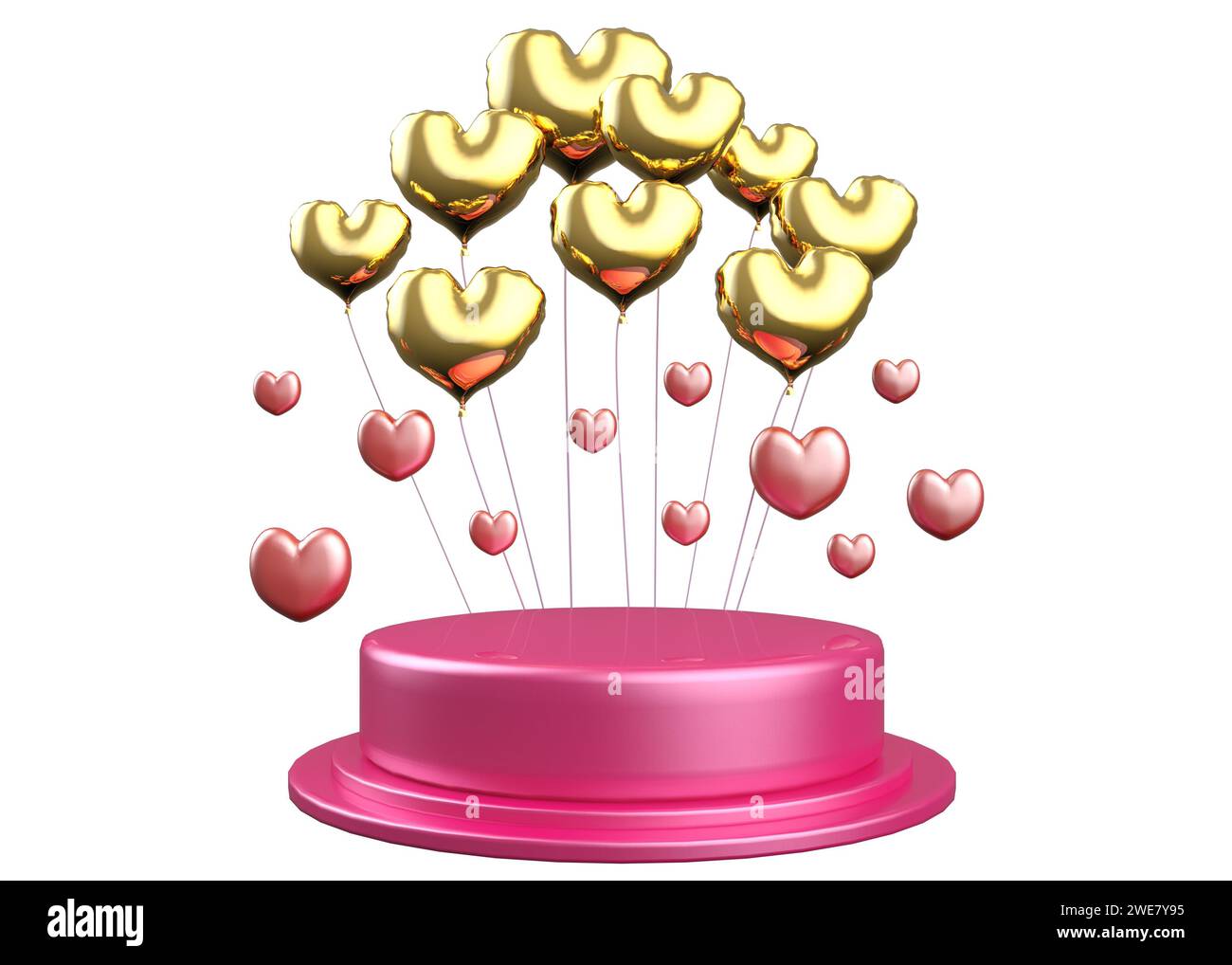 Realistic pink balloons heart shape hi-res stock photography and images ...