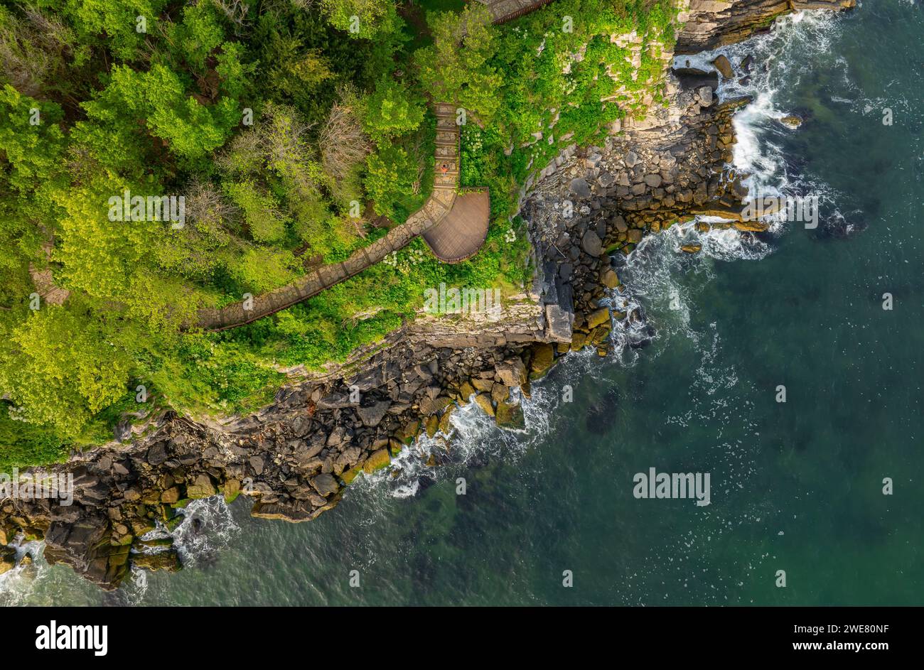 The Ceneviz Castle was built on a cliff located between two bays, 2.5 ...