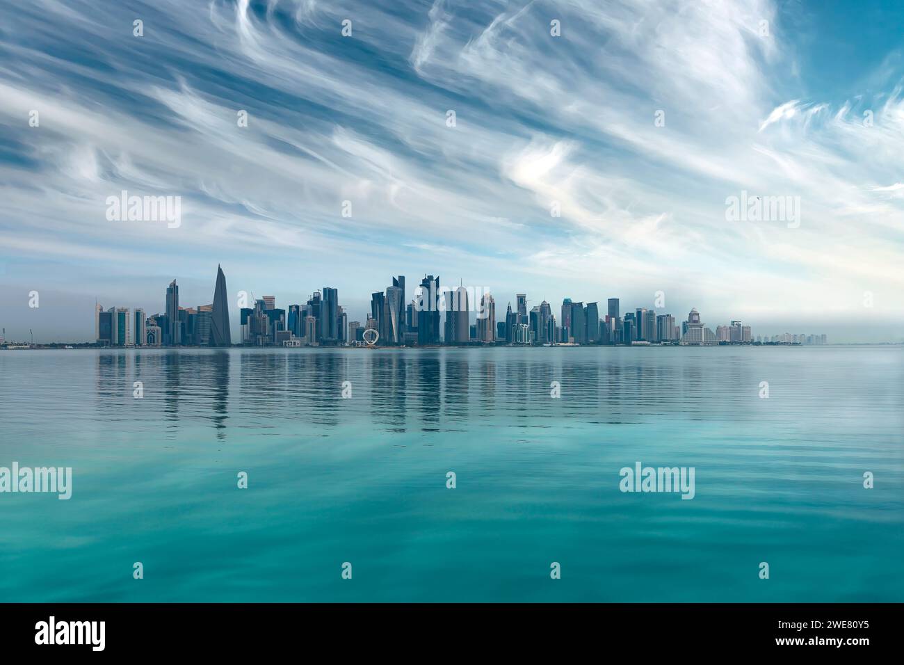 Doha, Qatar - December 16, 2023: The Panoramic skyline of Doha, Qatar ...