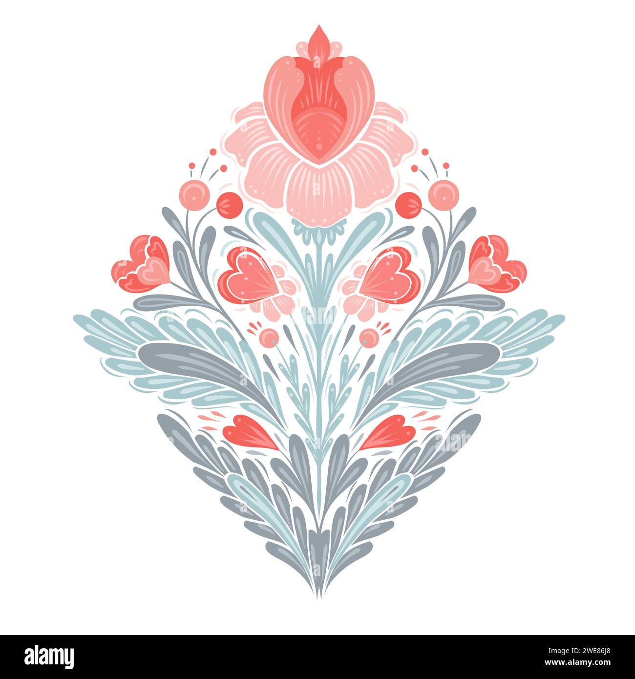 Valentines Day Flower Hearts Clip Art Valentine Flowers Vector Art,