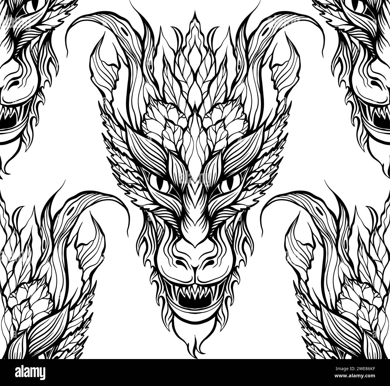 Wallpaper design dragons Black and White Stock Photos \u0026 Images - Alamy, image size:1300x1289