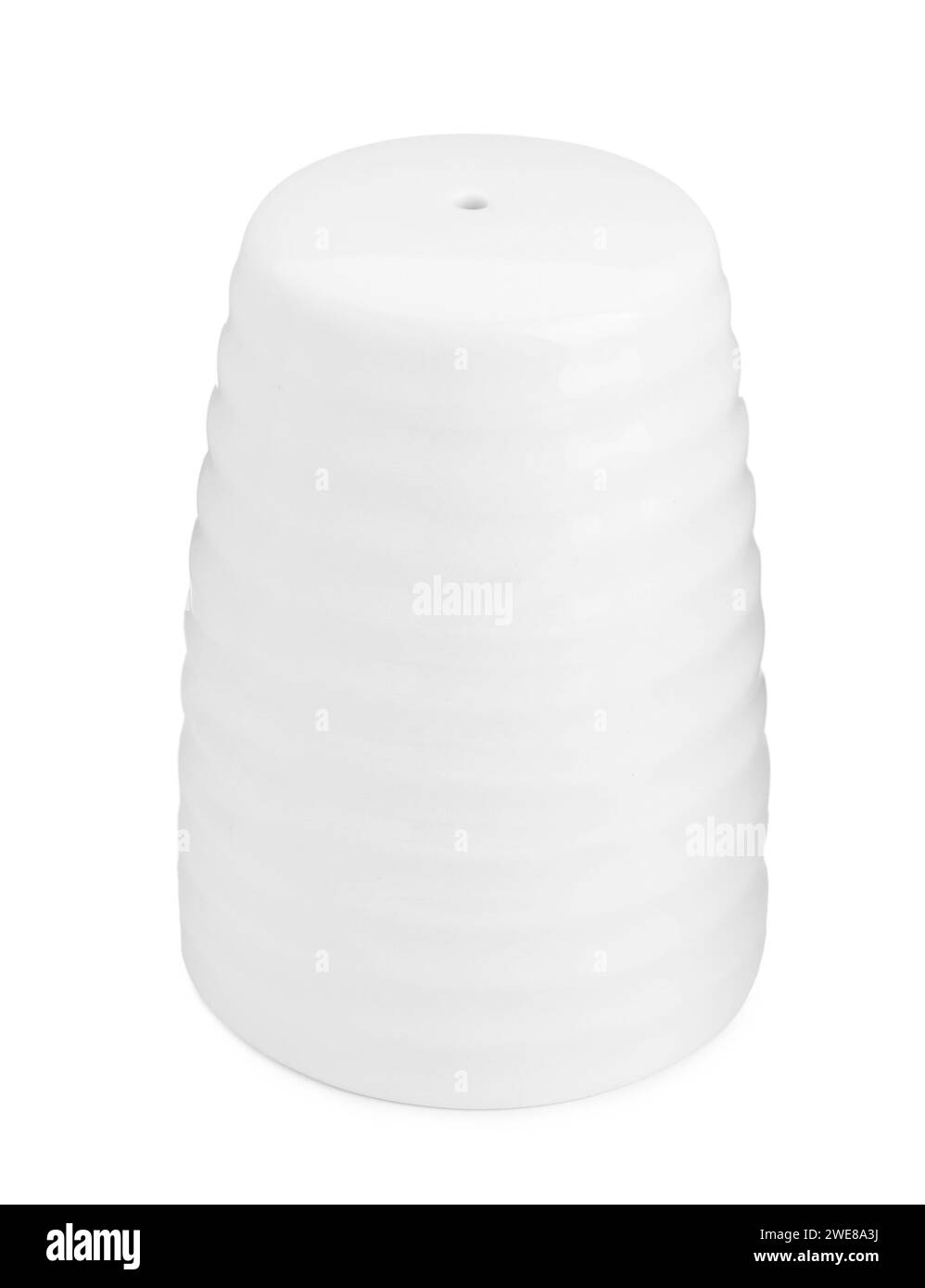 One ceramic spice shaker isolated on white Stock Photo