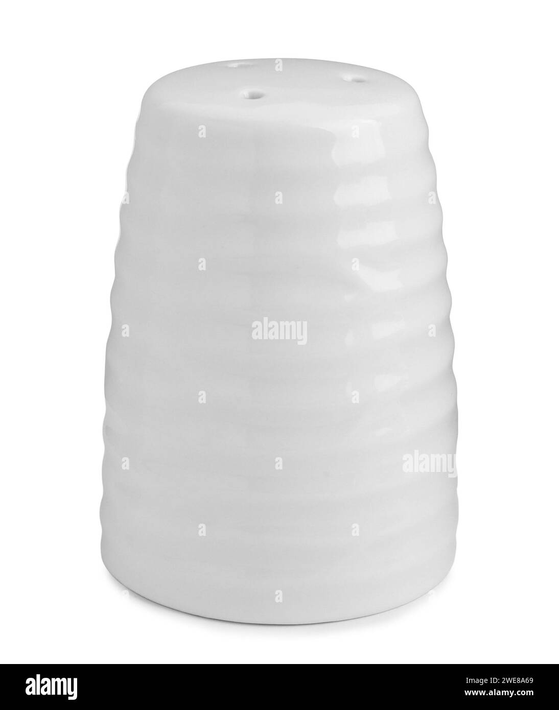 One ceramic spice shaker isolated on white Stock Photo