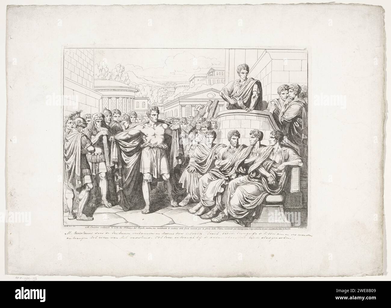 Coriolanus shows his scars, Bartolomeo Pinelli, 1819 print Gaius ...