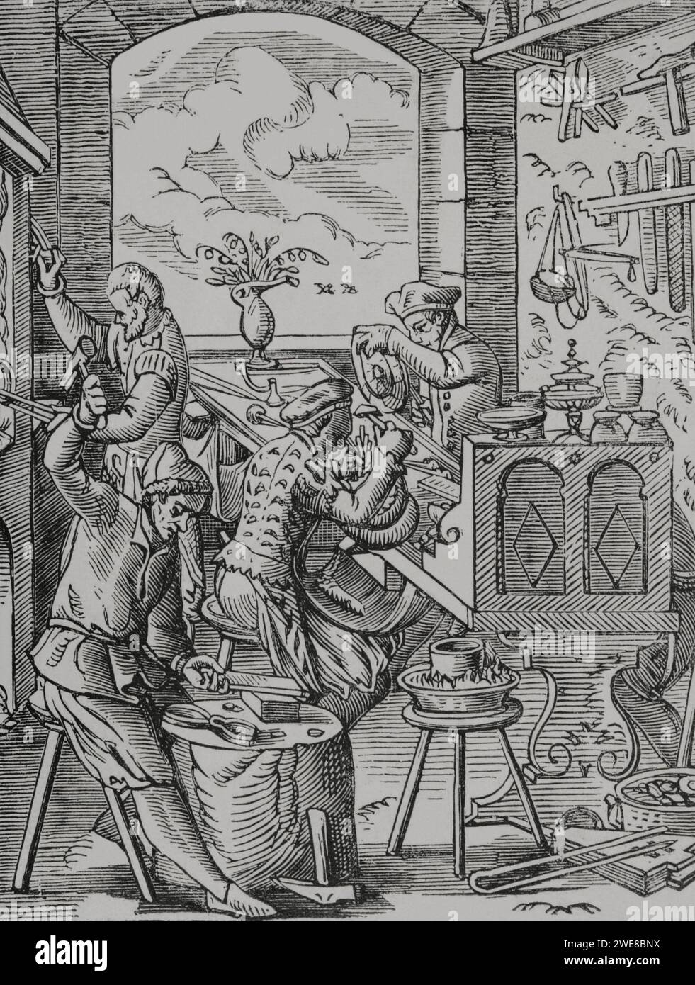 Gold goldsmith goldsmiths 16th century hi-res stock photography