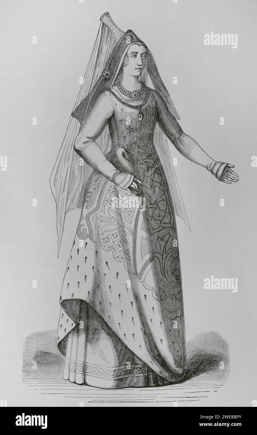 Mary of Burgundy (14571482). Duchess of Burgundy. Portrait. Engraving