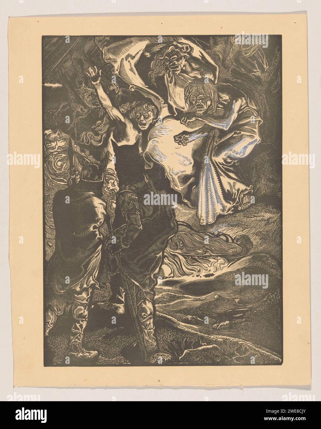 Macbeth and Banquo meet the three witches, Johannes Josephus Aarts ...