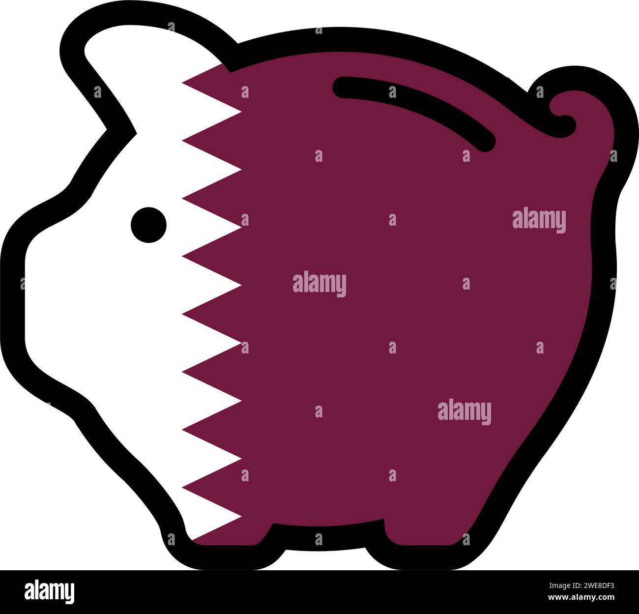 Flag of Qatar, piggy bank icon, vector symbol Stock Vector Image & Art Alamy