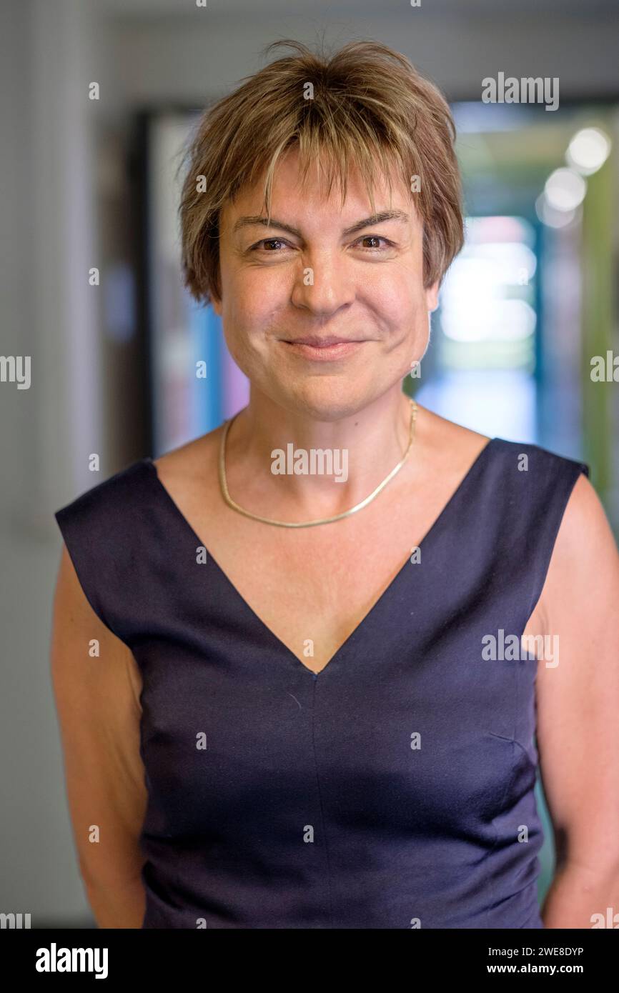 Portrait of Professor Bérénice Doray, during Nicolas Prisse's visit to IMSCI on Reunion Island, on the subject of Fetal Alcohol Spectrum Disorder (FAS Stock Photo