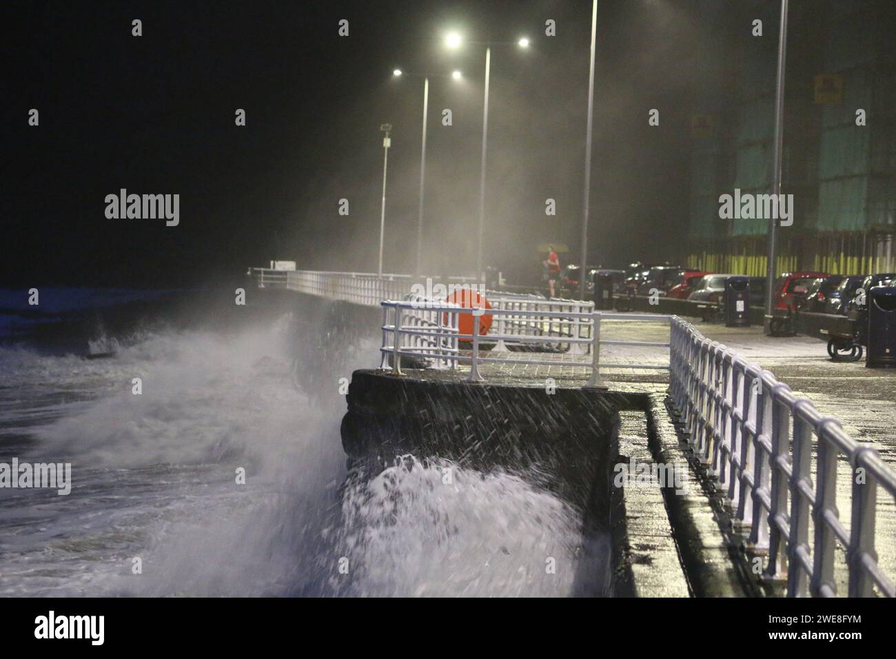 Aberystwyth Wales UK Weather January 24th 2024. Storm Jocelyn The ...