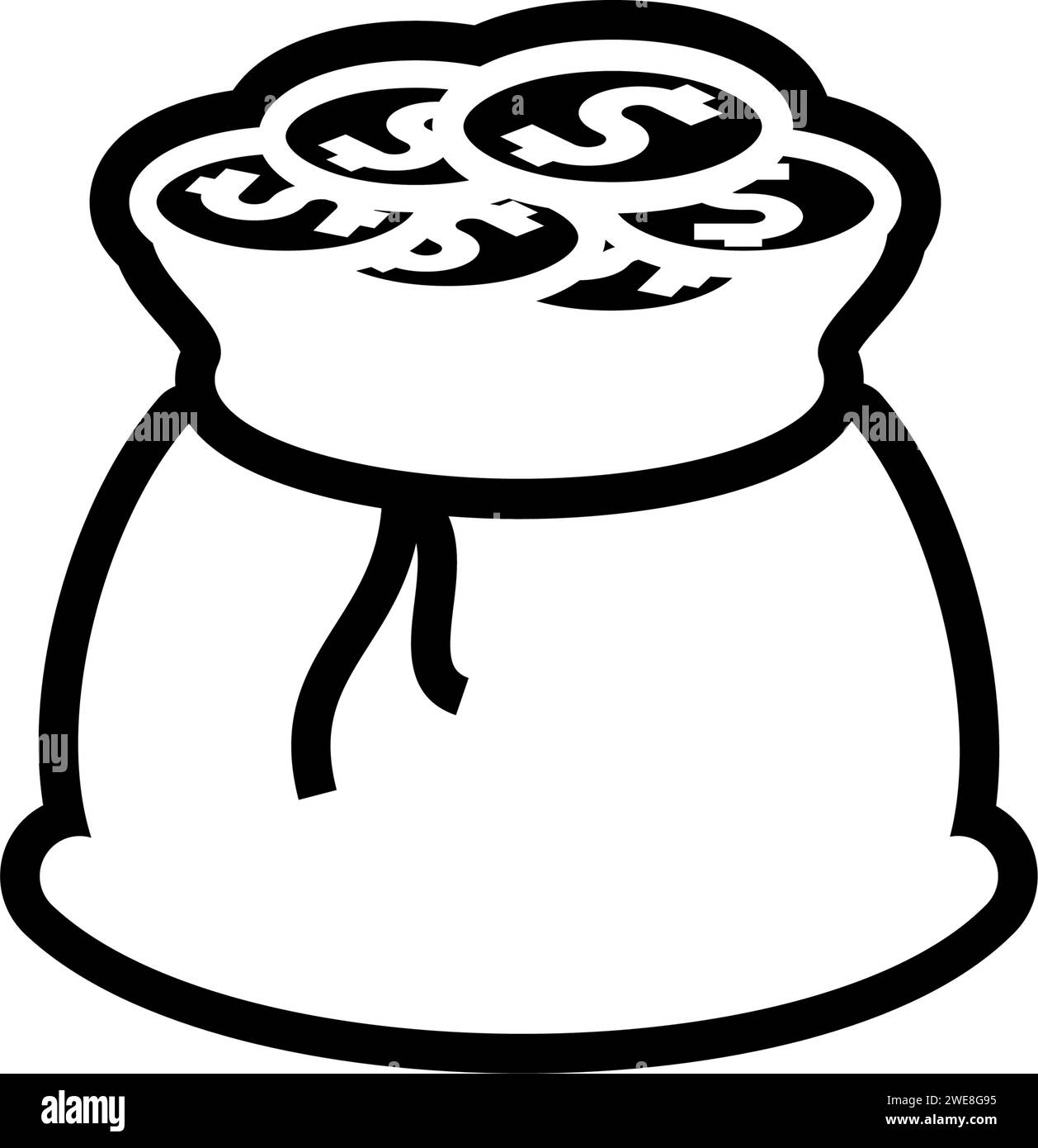 Money bag icon, made in line style Stock Vector Image & Art - Alamy