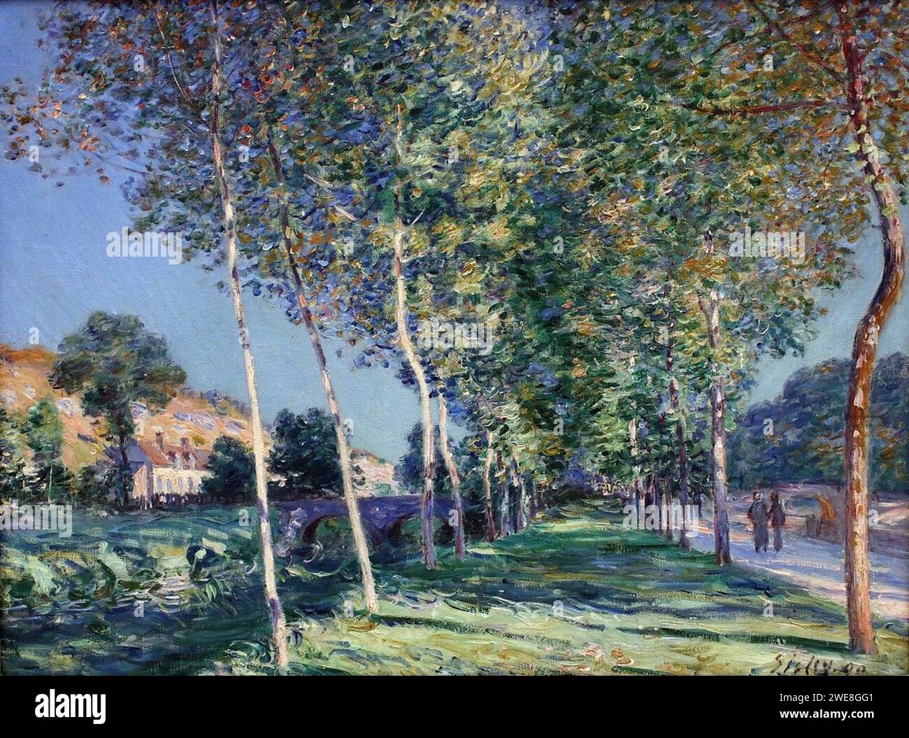 Allée des peupliers de Moret by Sisley Stock Photo - Alamy