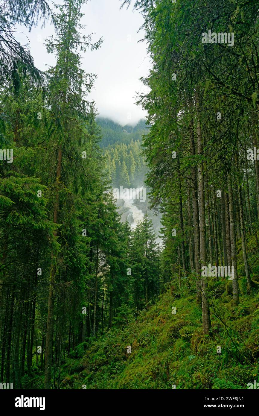 Hohe Tauern, Panorama Trail, Krimmler Ache, Krimmler Wasserfälle Stock Photo