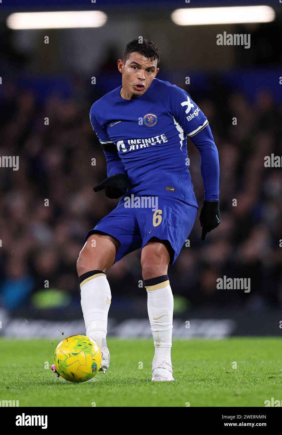 London, UK. 23rd Jan, 2024. Thiago Silva of Chelsea during the Carabao ...