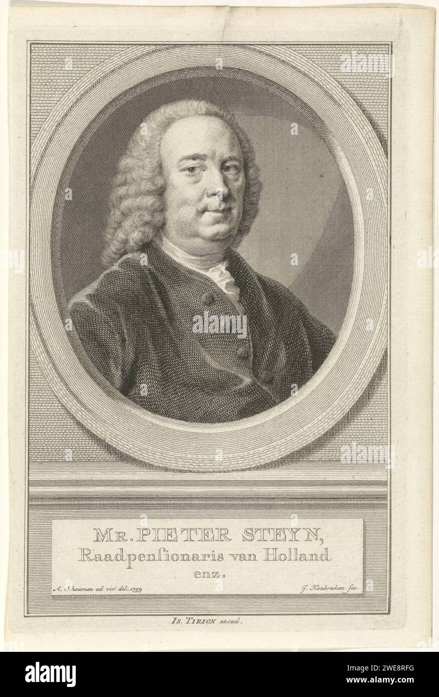 Portrait of Pieter Steijn, Jacob Houbraken, After Aert Schouman, 1759 ...