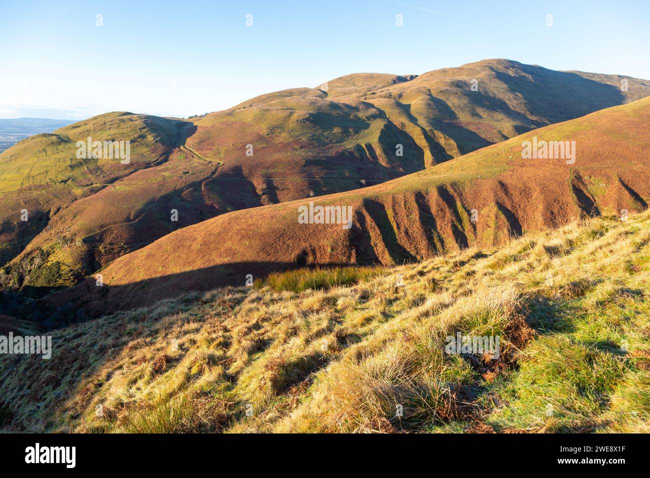 Looking towards Ben Ever Hill in the Ochil Hills near Tillicoultry Stock Photo