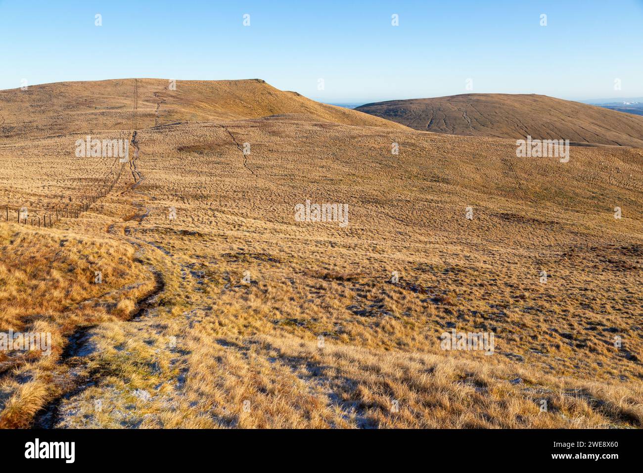 Looking towards Andrew Gannel Hill and Kings Seat Hill in the Ochil Hills near Tillicoultry Stock Photo