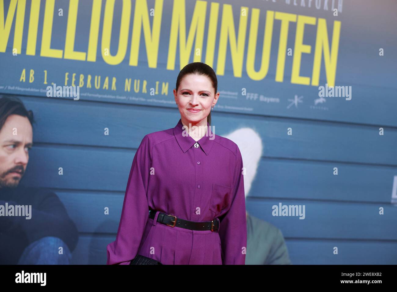 January 23, 2024, Berlin, Charlottenburg District Of The C, Germany: Berlin: World premiere of ''Eine Million Minuten'' at the Zoopalast. The photo shows the actress Jennifer Ulrich, on the red carpet shortly before the world premiere of the film ''A Million Minutes'' in front of the Zoopalast. (Credit Image: © Simone Kuhlmey/Pacific Press via ZUMA Press Wire) EDITORIAL USAGE ONLY! Not for Commercial USAGE! Stock Photo