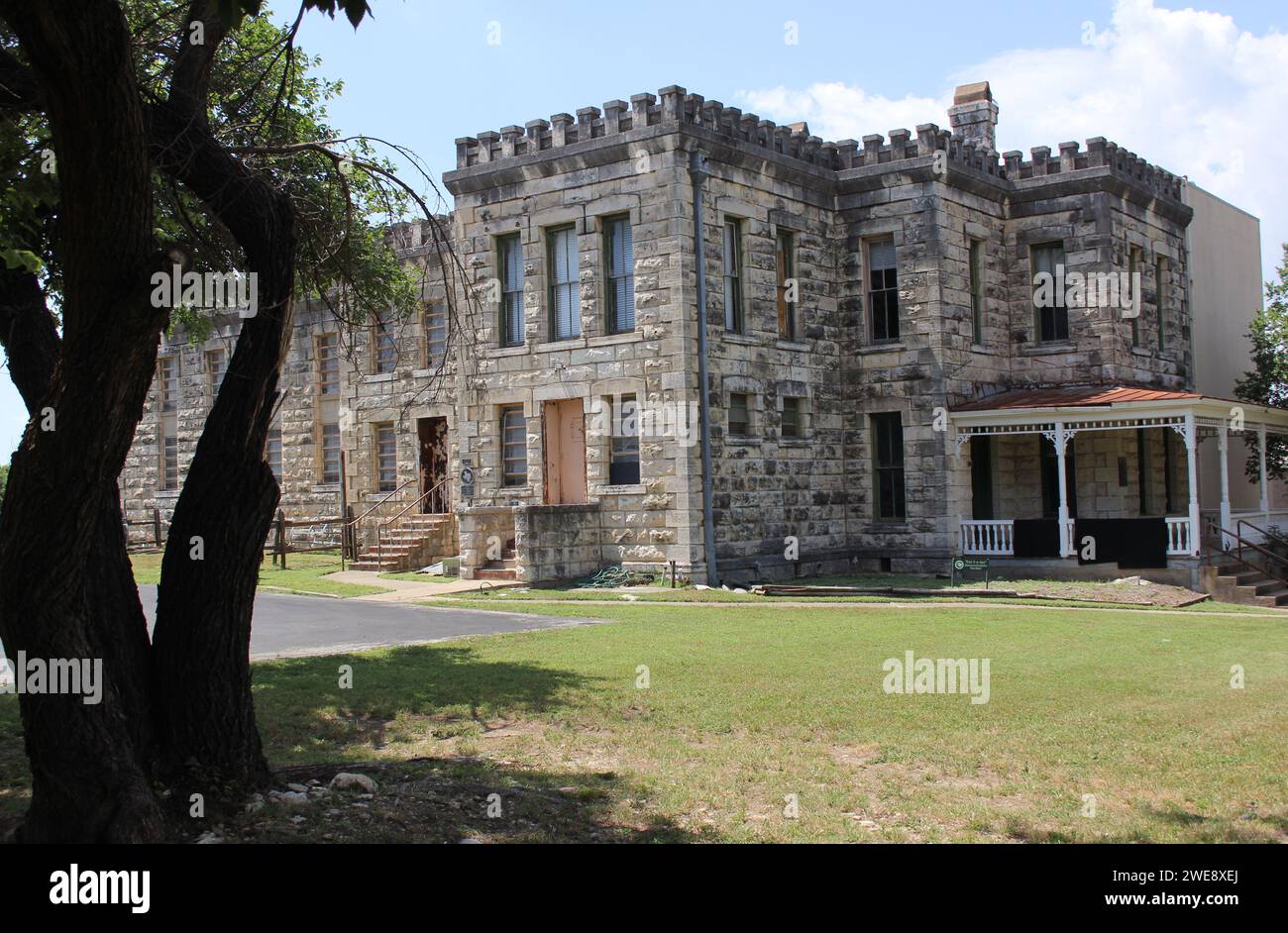 An abandoned Historic Jail Building in Georgetown, TX Stock Photo