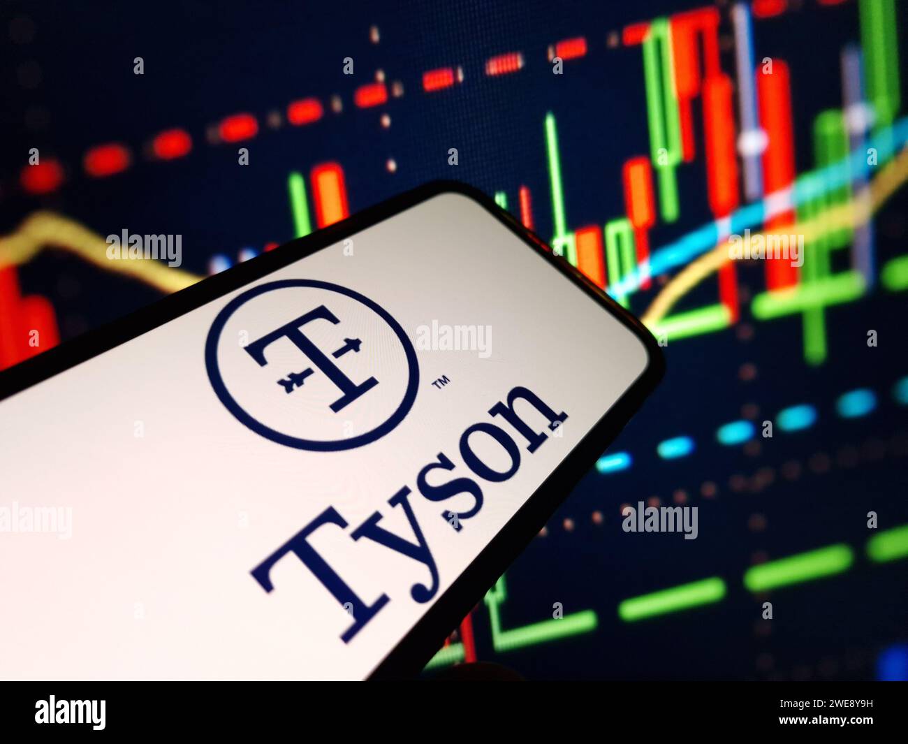 Konskie, Poland January 23, 2024 Tyson Foods company logo displayed