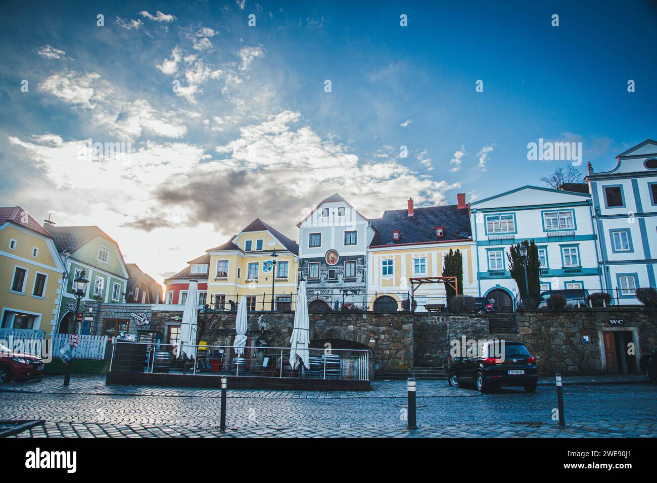 Row of houses, Weitra, Waldviertel, Austria Stock Photo