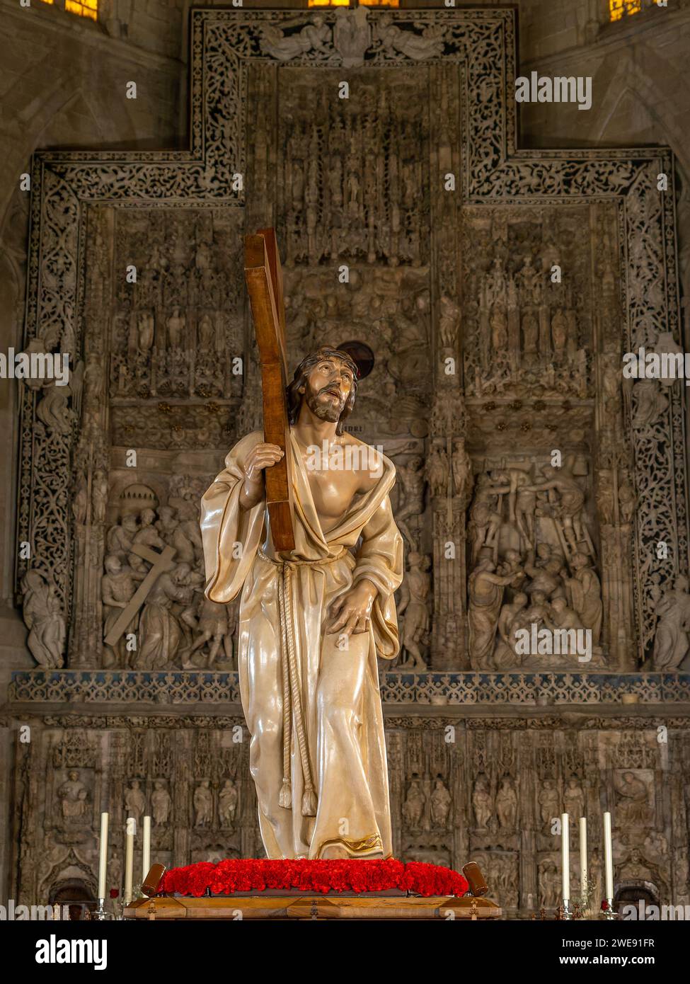 Image of Our Father Jesus of Nazareth of Huesca. Easter. Brotherhood of Huesca Stock Photo