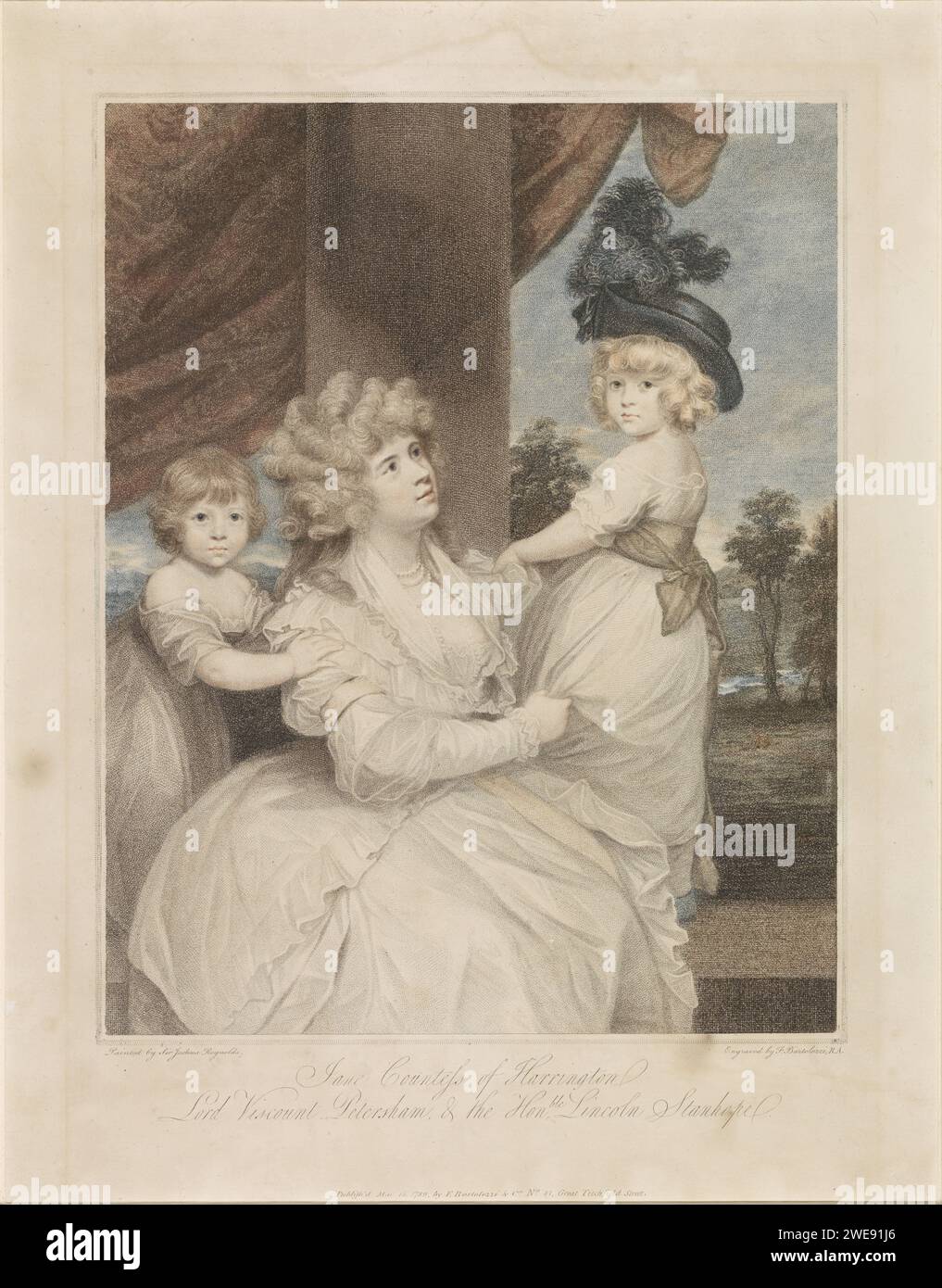 Portrait of Jane Stanhope with her two children, Francesco Bartolozzi ...