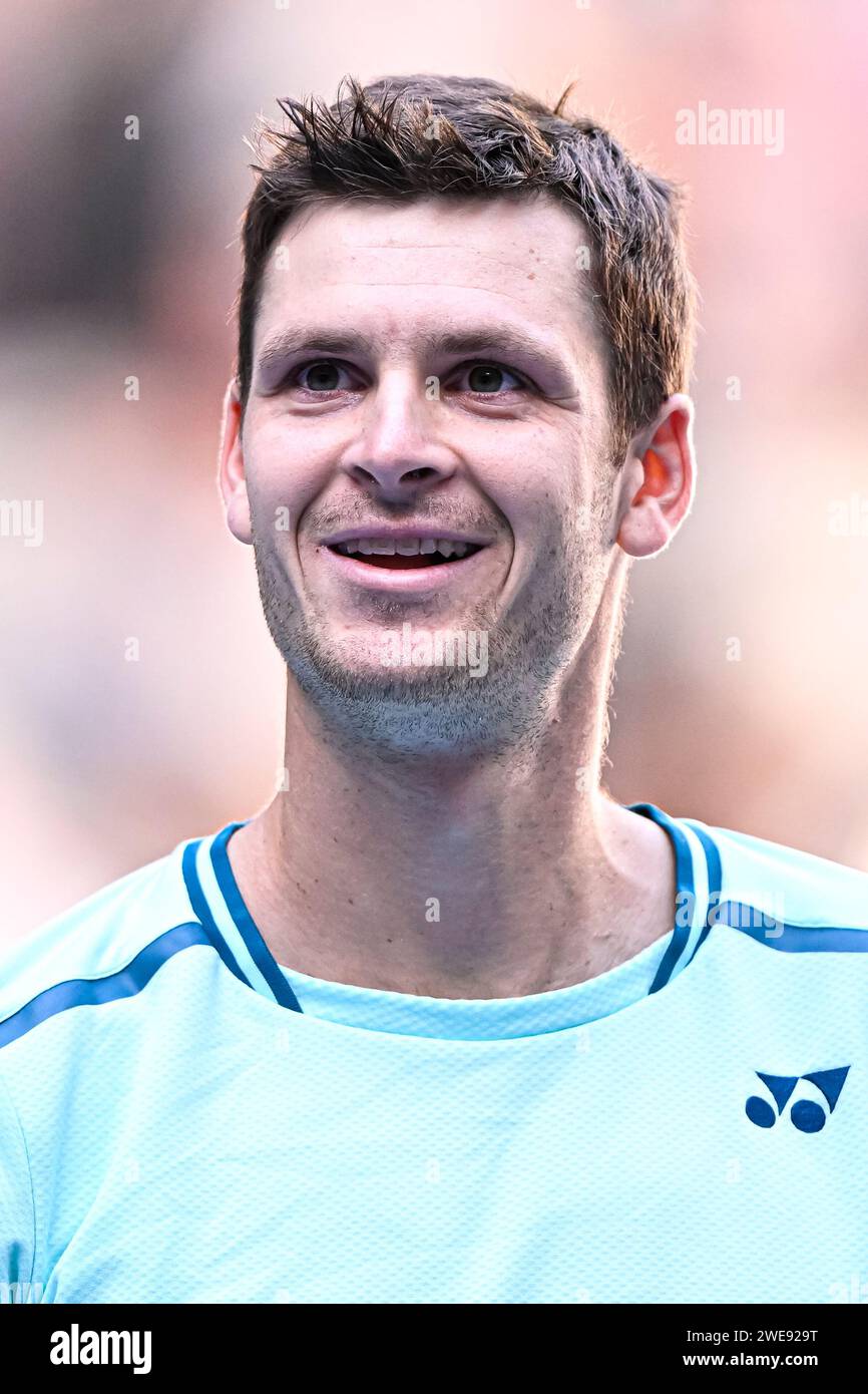 Paris, France. 22nd Jan, 2024. Hubert Hurkacz of Poland during the Australian Open 2024, Grand
