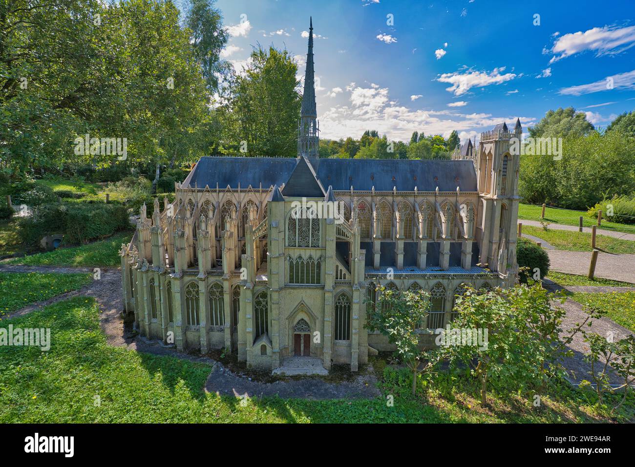 France Miniature,  Élancourt, France, 08.19.2023, park tourist attraction, Cathedrale D'orleans Stock Photo