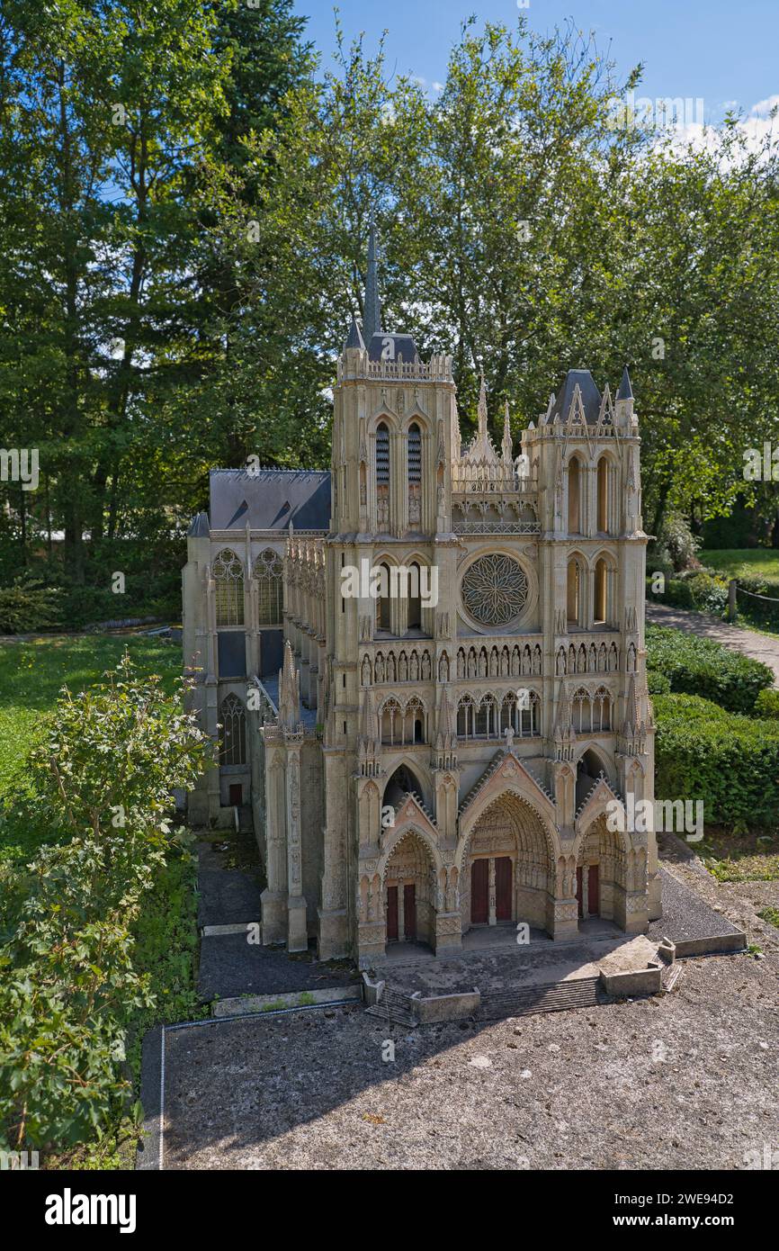 France Miniature,  Élancourt, France, 08.19.2023, park tourist attraction, Cathedrale D'orleans Stock Photo