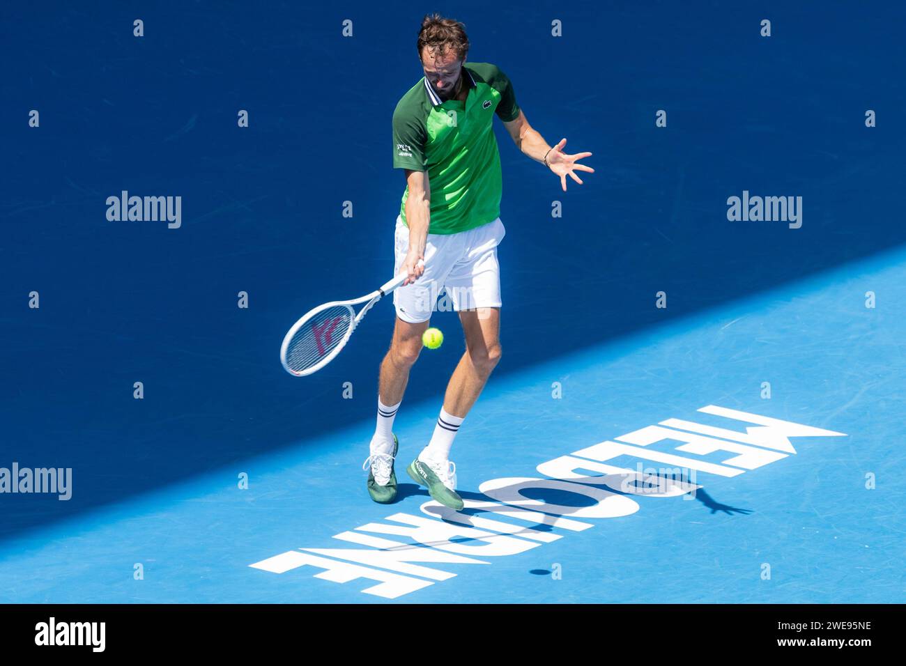 Melbourne, Australia. 24th Jan, 2024. Daniil Medvedev Competes During 